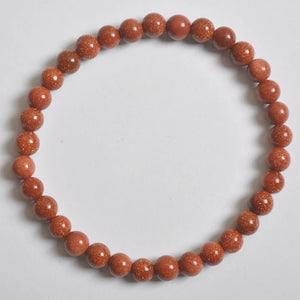 Golden Sandstone Beads Bracelet Bangle Stretch 7.5 Inch Jewelry Gift