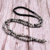Gray Map Stone Hematite Bead Necklace Men