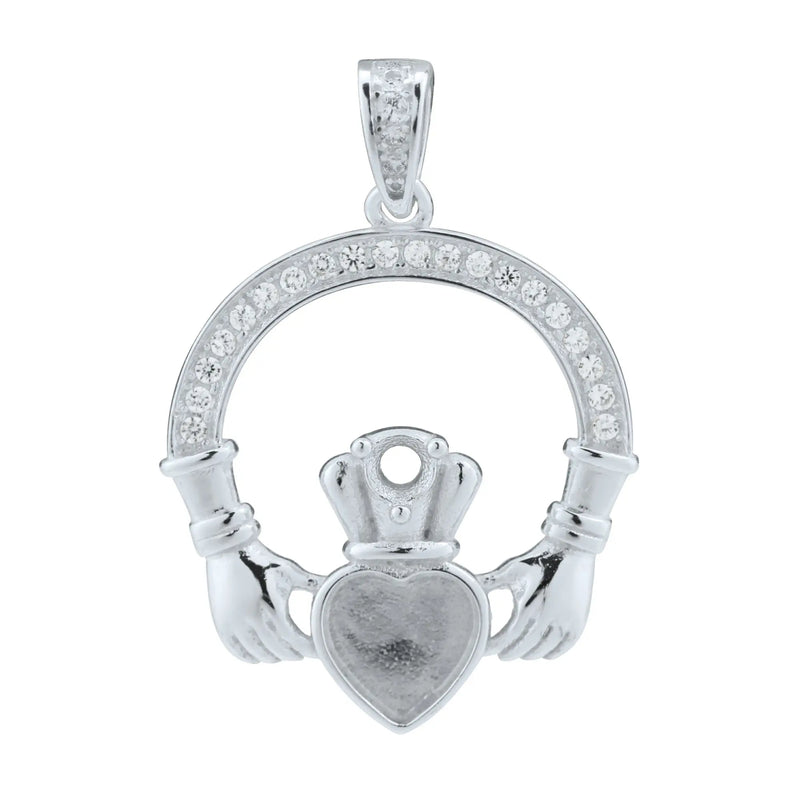 Heart Claddagh Hands Keepsake Breast Milk Pendant