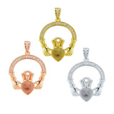 Heart Claddagh Hands Keepsake Breast Milk Pendant