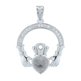 Heart Claddagh Hands Keepsake Breast Milk Pendant