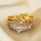 6MM Heart Prong Bezel Ring Setting 925 Silver Rose Plated Band Love Memory