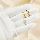 6MM Heart Prong Bezel Ring Setting 925 Silver Rose Plated Band Love Memory