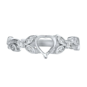 6MM Heart Prong Bezel Ring Setting