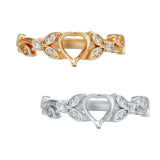 6MM Heart Prong Bezel Ring Setting