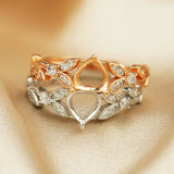 6MM Heart Prong Bezel Ring Setting