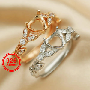 6MM Heart Prong Bezel Ring Setting