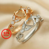 6MM Heart Prong Bezel Ring Setting