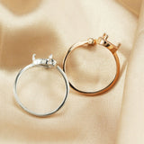 6MM Heart Prong Ring Settings Two Stones Solid 925 Sterling Silver Rose Plated