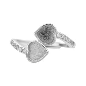 Heart Bezel Ring Setting Solid 925 Sterling Silver DIY Adjustable Ring
