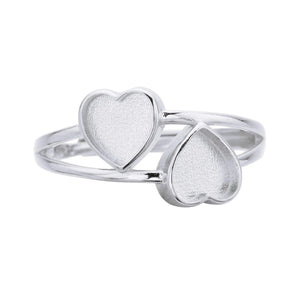 Heart Bezel Ring Setting, 925 Sterling Silver Rose Plated DIY Ring
