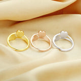 Heart Bezel Ring Setting, 925 Sterling Silver Rose Plated DIY Ring