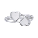 Heart Bezel Ring Setting, 925 Sterling Silver Rose Plated DIY Ring