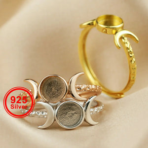 Breast Milk Resin Bezel Ring 925 Silver DIY Adjustable Ring