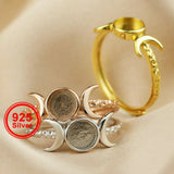 Breast Milk Resin Bezel Ring 925 Silver DIY Adjustable Ring