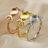Breast Milk Resin Bezel Ring 925 Silver DIY Adjustable Ring