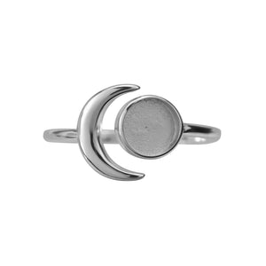 Breast Milk Resin Bezel Ring Setting 925 Silver Rose Plated