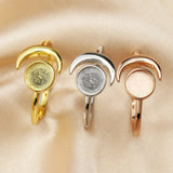 Breast Milk Resin Bezel Ring Setting 925 Silver Rose Plated