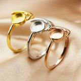Breast Milk Resin Bezel Ring Setting 925 Silver Rose Plated