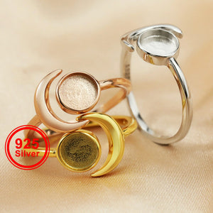 Breast Milk Resin Bezel Ring Setting 925 Silver Rose Plated