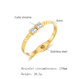 6MM CZ Bridal Bracelet Stainless Steel Wedding Jewelry