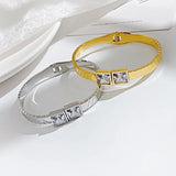 6MM CZ Bridal Bracelet Stainless Steel Wedding Jewelry