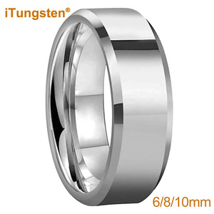 6MM Tungsten Carbide Wedding Band Ring Polished Beveled Comfort Fit