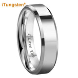 6MM Tungsten Carbide Wedding Band Ring Polished Beveled Comfort Fit