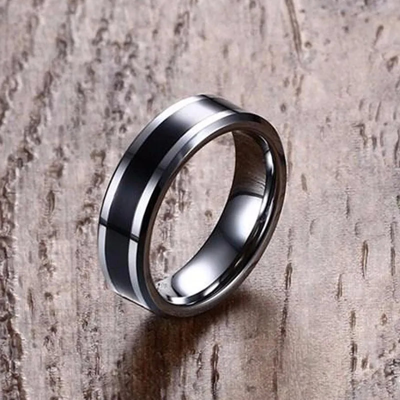6MM Tungsten Carbide Enamel Ring Wedding Band