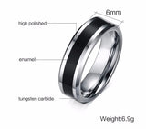 6MM Tungsten Carbide Enamel Ring Wedding Band