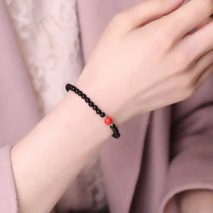 6MM Natural Agate Beads Cinnabar Cuff Bracelet