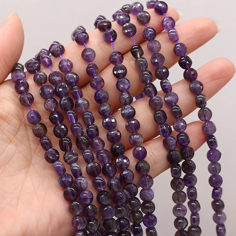 6MM Amethyst Stone Faceted Beads for DIY Jewelry Making