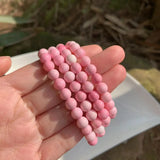 6MM Natural Pink Shell Bead Bracelet Strand Bracelet Women Necklace