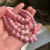 6MM Natural Pink Shell Bead Bracelet Strand Bracelet Women Necklace