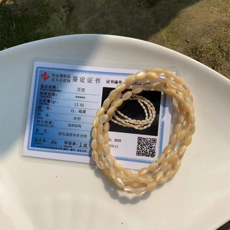 6MM Natural Shell Bracelet Shell Bead Bracelet Women Necklace