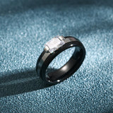 6MM Ceramic Ring Stainless Steel With Crystal Bing Zircon Unusual Jewelry