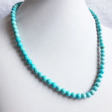 6MM Round Turquoise Necklace Natural Stone Chocker Beaded Mother Daughter
