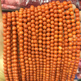 6MM Sardine Coral Gemstone Beads Orange Red Loose Stones