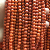 6MM Sardine Coral Gemstone Beads Orange Red Loose Stones