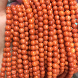 6MM Sardine Coral Gemstone Beads Orange Red Loose Stones