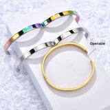 6MM Women's Stainless Steel Bangle Bracelet Rose Silver Charm Jewelry