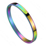 6MM Women's Stainless Steel Bangle Bracelet Rose Silver Charm Jewelry
