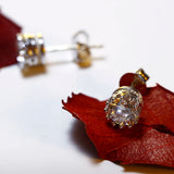 Solid 925 Silver Stud Earrings Fine Jewelry Wedding Gift