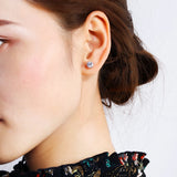 Solid 925 Silver Stud Earrings Fine Jewelry Wedding Gift