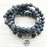 6MM Spectrolite Bracelet 108 Beads Buddha Pendant Yoga Meditation