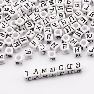 6MM Square Letter Beads Acrylic Spacer Beads for DIY Jewelry Necklace