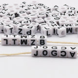 6MM Square Letter Beads Acrylic Spacer Beads for DIY Jewelry Necklace