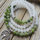 6MM Crystal Bracelet 108 Beads Tree Of Life Pendant Meditation Unisex