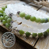 6MM Crystal Bracelet 108 Beads Tree Of Life Pendant Meditation Unisex