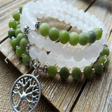6MM Crystal Bracelet 108 Beads Tree Of Life Pendant Meditation Unisex